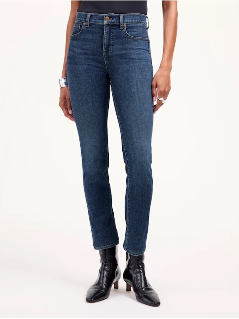 Madewell Mid-Rise Stovepipe Jeans in Dark Wash - Size 28